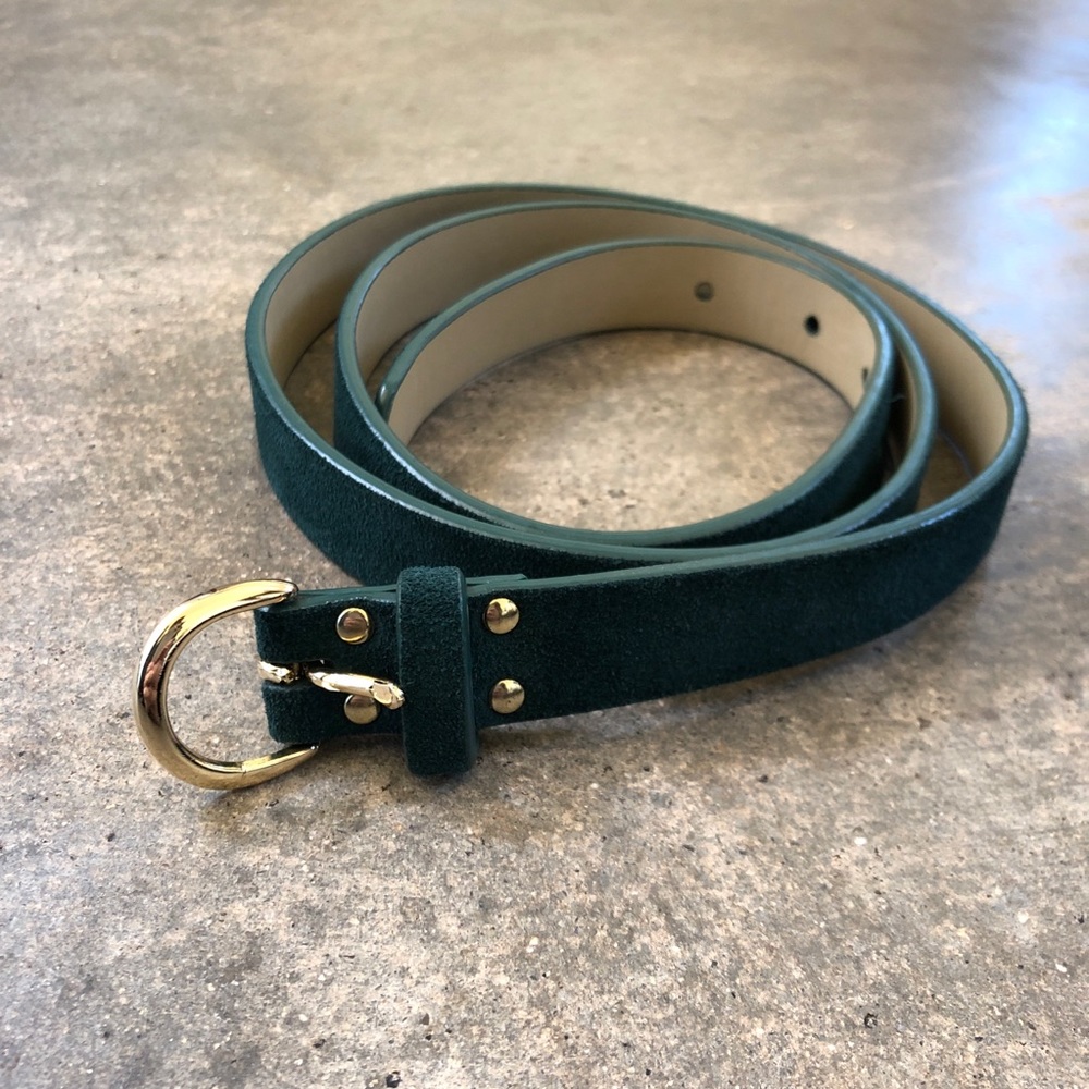 Vintage Green Suede Belt